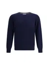 Brunello Cucinelli Men Cashmere And Silk Sweater In Blue