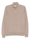 Brunello Cucinelli Zip-up Cashmere Sweater In Brown