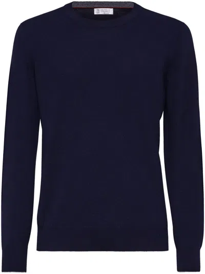 Brunello Cucinelli Men Cashmere Sweater In Black