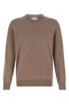 Brunello Cucinelli Cashmere Crew Neck Sweater With Ribbed Cuffs And Hem In Gray