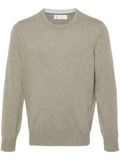 Brunello Cucinelli Men Cashmere Sweater In Gray