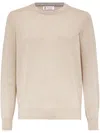 Brunello Cucinelli Crewneck Cashmere Sweater In White