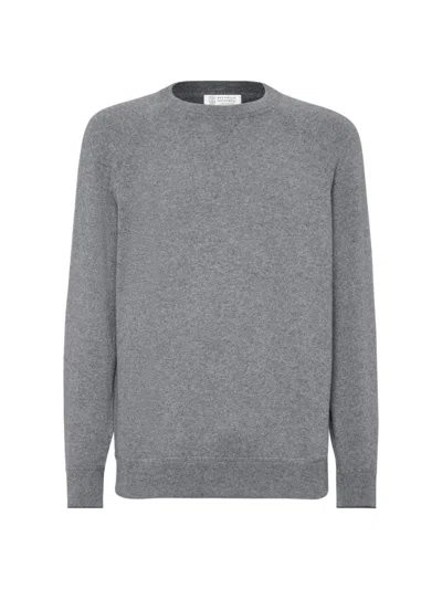 Brunello Cucinelli Cashmere Sweater In Dark Grey