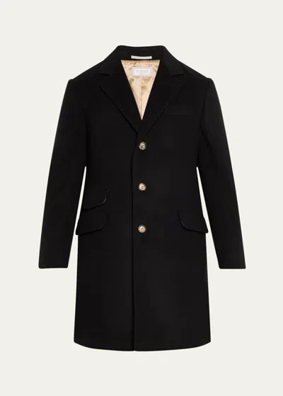 Brunello Cucinelli Men's Cashmere Topcoat In Black