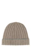 Brunello Cucinelli Men Cashmere Turn-up Beanie In White