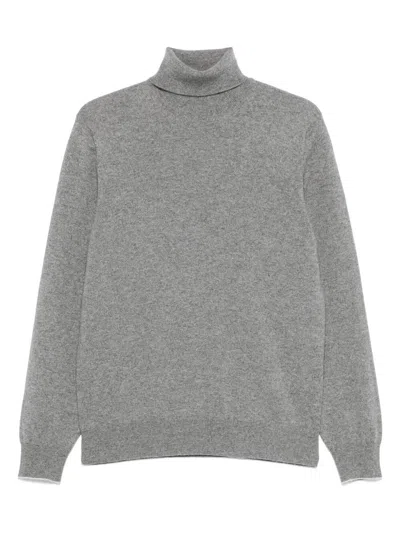Brunello Cucinelli Men Cashmere Turtle-neck Sweater In Gray