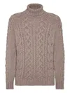 Brunello Cucinelli Men Cashmere Turtle-neck Sweater In Neutral