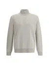 Brunello Cucinelli Cashmere Turtleneck Sweater In Neutral