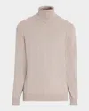 Brunello Cucinelli Men's Cashmere Turtleneck Sweater In Brown