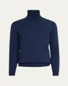Brunello Cucinelli Men's Cashmere Turtleneck Sweater In Green/brown