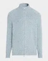 Brunello Cucinelli Men's Cashmere Zip Cardigan In Blue
