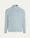 Brunello Cucinelli Men's Cashmere Zip Cardigan In Blue