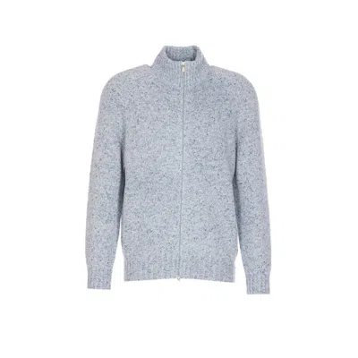 Brunello Cucinelli Men Cashmere Zip Cardigan In Gray