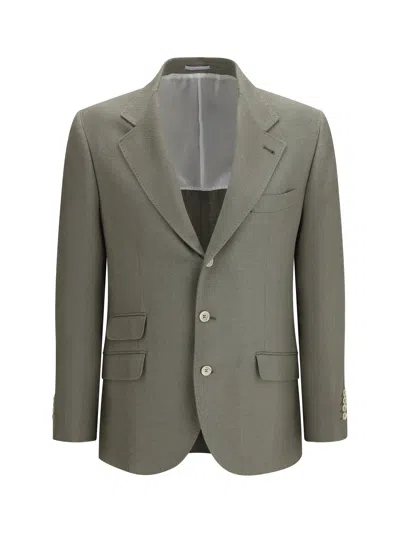 Brunello Cucinelli Men Cavallo Deconstructed Jacket In Green