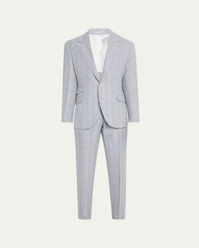 Brunello Cucinelli Men's Cavallo Textured Stripe Suit In C008 Dusty Grey