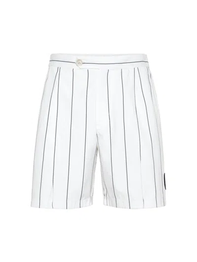 Brunello Cucinelli Pleated Bermuda Shorts In Off White