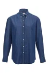 Brunello Cucinelli Collared Shirt Buttons Sleeves In Blue