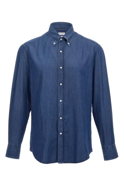 BRUNELLO CUCINELLI BRUNELLO CUCINELLI MEN CHAMBRAY SHIRT