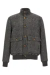 Brunello Cucinelli Check Bomber Jacket In Gray