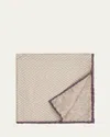 Brunello Cucinelli Men's Chevron-print Silk Pocket Square In White