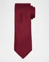 Brunello Cucinelli Men's Chevron Silk And Cotton Tie In Red