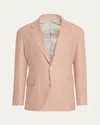 Brunello Cucinelli Men's Chevron Three-button Sport Coat In Deep Orange