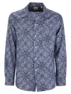 Brunello Cucinelli Patterned Curved Hem Shirt
