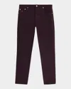 Brunello Cucinelli Men's Classic Fit Denim Five-pocket Pants In Burgundy