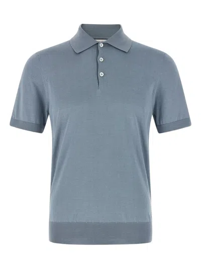 Brunello Cucinelli Men's Classic Polo With Buttons In Blue