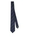 Brunello Cucinelli Tie Striped Pattern Rolled Pointed Tip In Blue