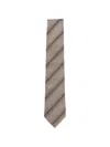 Brunello Cucinelli Textured Tie Diagonal Stripe Pattern In Brown