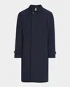 Brunello Cucinelli Water-resistant Microfiber Trench Coat In Ocean Blue