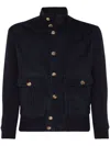 Brunello Cucinelli Wool Bomber Jacket In Blue