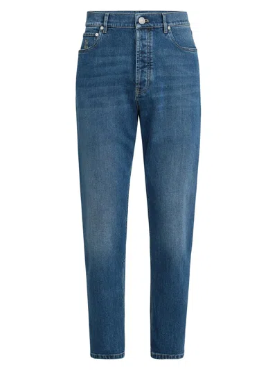 Brunello Cucinelli Men's Comfort Cotton Denim Iconic Fit Five Pocket Jeans In Blue