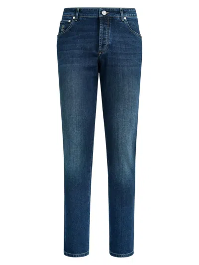 Brunello Cucinelli Men's Comfort Denim Five Pocket Jeans In Blue