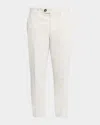 Brunello Cucinelli Cotton-virgin Wool Gabardine Italian Trousers In Gray