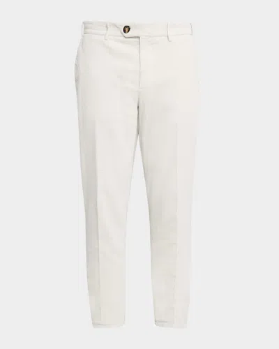 BRUNELLO CUCINELLI MEN'S CORDUROY FLAT-FRONT PANTS