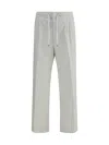 Brunello Cucinelli Men White Linen And Cotton Leisure Fit Trousers