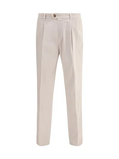 Brunello Cucinelli Men Corduroy Pants In Pink