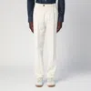 Brunello Cucinelli Straight-leg Corduroy Tailored Pants In White
