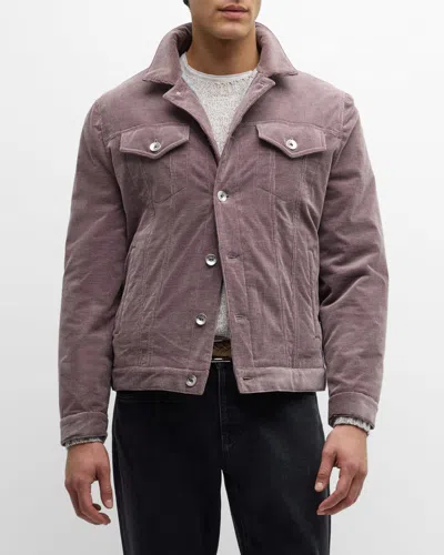Brunello Cucinelli Comfort Cotton-cashmere Corduroy Jacket In Light Purple