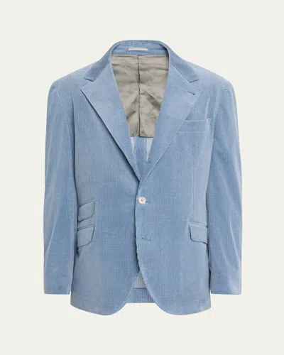 Brunello Cucinelli Men's Cotton And Cashmere Corduroy Sport Coat In Animal Print