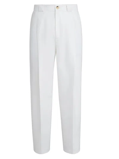 Brunello Cucinelli Dart-detail Straight-leg Trousers In White