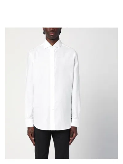 BRUNELLO CUCINELLI MEN'S COTTON AND LINEN SHIRT