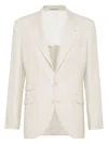 Brunello Cucinelli Single-breasted Tailored Blazer In Beige