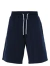 Brunello Cucinelli Cotton Blend Bermuda Shorts In Blue