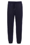 Brunello Cucinelli Casual Joggers With Drawstring And Stripes In Blue