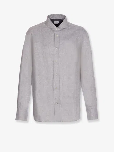 BRUNELLO CUCINELLI BRUNELLO CUCINELLI MEN COTTON BLEND SLIM FIT SHIRT