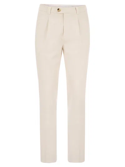 BRUNELLO CUCINELLI BRUNELLO CUCINELLI MEN COTTON-BLEND TROUSERS WITH DARTS