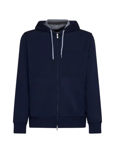 Brunello Cucinelli Men Cotton-blend Zip-up Hoodie